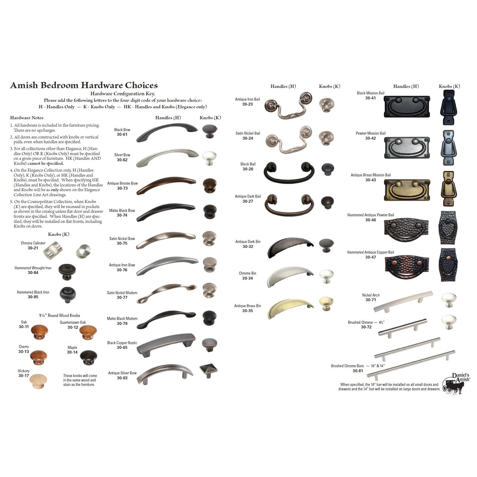 Daniel's Amish Modern 32-3683+3693+3623 Queen Pedestal Bed W/ 60